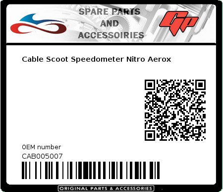 Product image: Kyoto - CAB005007 - Cable Scoot Speedometer Nitro Aerox    
