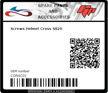 Product image: S-Line - CORAC01 - Screws Helmet Cross S820 