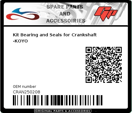 Product image: Koyo - CRAN250208 - Kit Bearing and Seals for Crankshaft -KOYO 