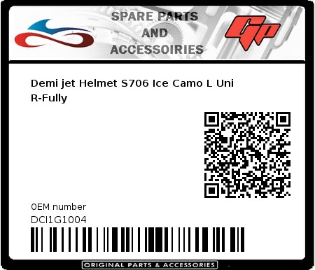Product image: S-Line - DCI1G1004 - Demi jet Helmet S706 Ice Camo L Uni  R-Fully 
