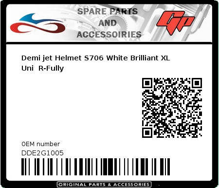 Product image: S-Line - DDE2G1005 - Demi jet Helmet S706 White Brilliant XL Uni  R-Fully 