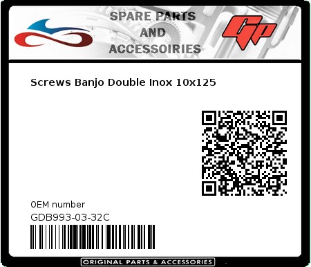 Product image: Goodridge - GDB993-03-32C - Screws Banjo Double Inox 10x125    