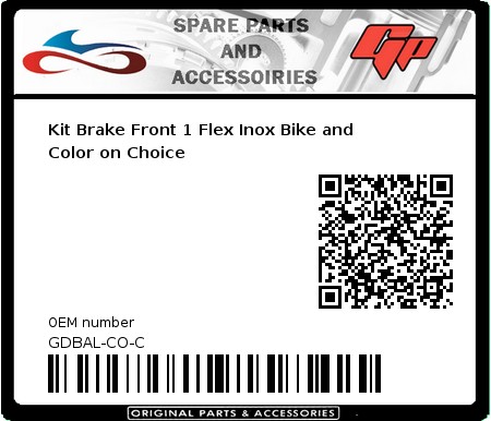 Product image: Goodridge - GDBAL-CO-C - Kit Brake Front 1 Flex Inox Bike and Color on Choice 