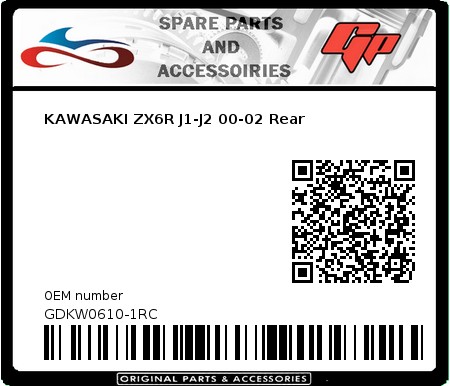 Product image: Goodridge - GDKW0610-1RC - KAWASAKI ZX6R J1-J2 00-02 Rear    