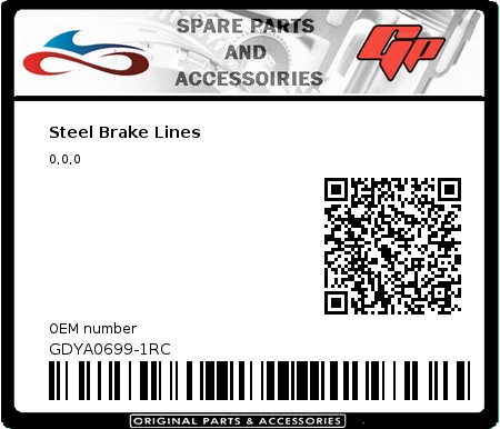 Product image: Speedbrakes - GDYA0699-1RC - Steel Brake Lines 