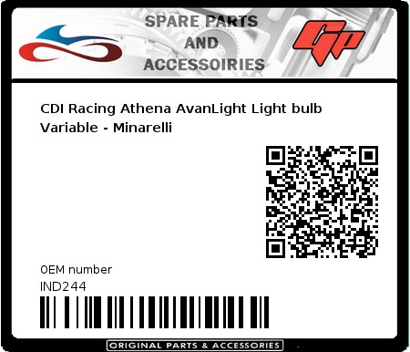 Product image: Athena - IND244 - CDI Racing Athena AvanLight Light bulb Variable - Minarelli 