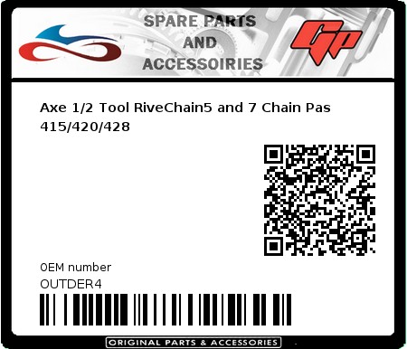 Product image: Regina - OUTDER4 - Axe 1/2 Tool RiveChain5 and 7 Chain Pas 415/420/428   
