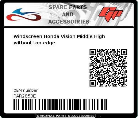 Product image: Fabbri - PAR2850E - Windscreen Honda Vision Middle High without top edge 