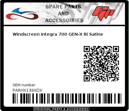 Product image: Fabbri - PARHX139XDX - Windscreen Integra 700 GEN-X Bi Satine    0