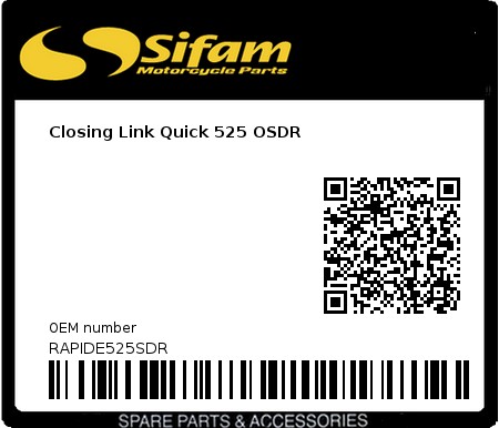 Product image: Sifam - RAPIDE525SDR - Closing Link Quick 525 OSDR    