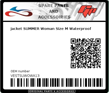 Product image: S-Line - VESTSUWOWA13 - Jacket SUMMER Woman Size M Waterproof 