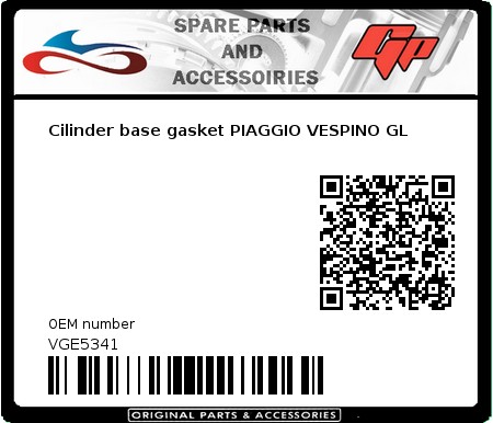 Product image: Athena - VGE5341 - Cilinder base gasket PIAGGIO VESPINO GL 