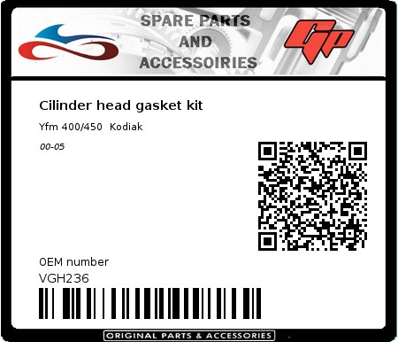 Product image: Athena - VGH236 - Cilinder head gasket kit 
