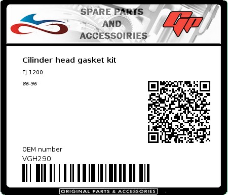 Product image: Athena - VGH290 - Cilinder head gasket kit 