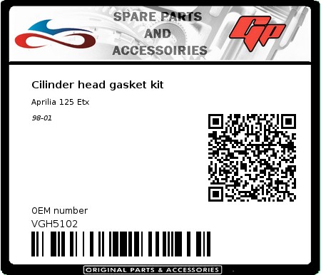 Product image: Athena - VGH5102 - Cilinder head gasket kit 