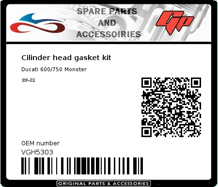 Product image: Athena - VGH5303 - Cilinder head gasket kit 