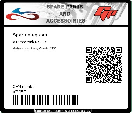Product image: Bosch - XB05F - Spark plug cap 