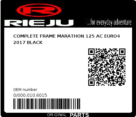 Product image: Rieju - 0/000.010.6015 - COMPLETE FRAME MARATHON 125 AC EURO4 2017 BLACK  0