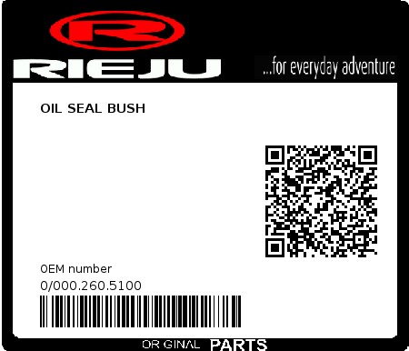 Product image: Rieju - 0/000.260.5100 - OIL SEAL BUSH  0
