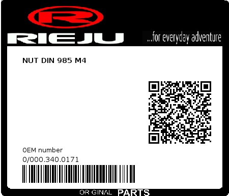 Product image: Rieju - 0/000.340.0171 - NUT DIN 985 M4  0