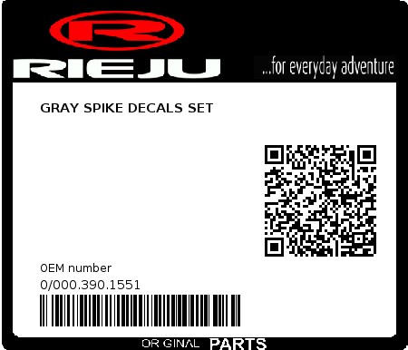Product image: Rieju - 0/000.390.1551 - GRAY SPIKE DECALS SET  0