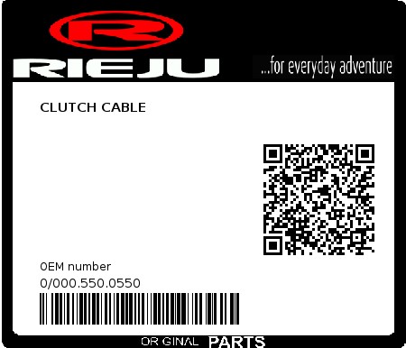 Product image: Rieju - 0/000.550.0550 - CLUTCH CABLE  0