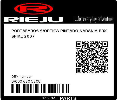 Product image: Rieju - 0/000.620.5208 - PORTAFAROS S/OPTICA PINTADO NARANJA RRX SPIKE 2007  0
