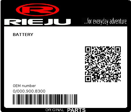 Product image: Rieju - 0/000.900.8300 - BATTERY  0