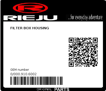 Product image: Rieju - 0/000.910.6002 - FILTER BOX HOUSING  0