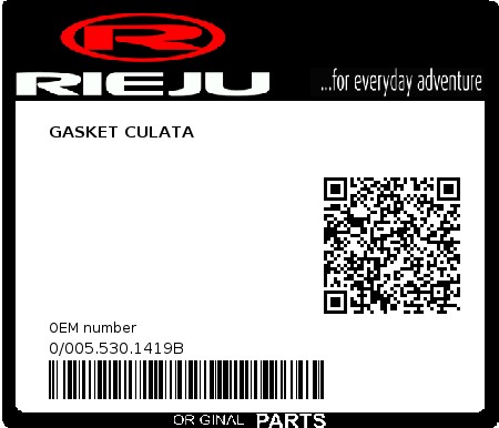 Product image: Rieju - 0/005.530.1419B - GASKET CULATA  0