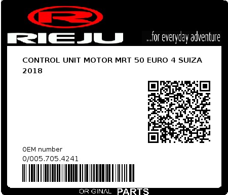Product image: Rieju - 0/005.705.4241 - CONTROL UNIT MOTOR MRT 50 EURO 4 SUIZA 2018  0