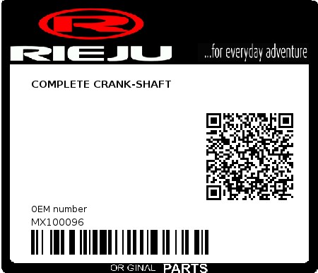 Product image: Rieju - MX100096 - COMPLETE CRANK-SHAFT  0