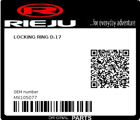 Product image: Rieju - MX105077 - LOCKING RING D.17  0