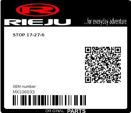 Product image: Rieju - MX106033 - STOP 17-27-6  0