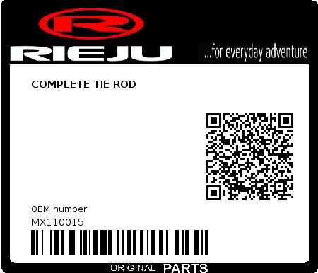 Product image: Rieju - MX110015 - COMPLETE TIE ROD  0