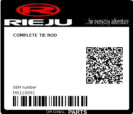 Product image: Rieju - MX110041 - COMPLETE TIE ROD  0