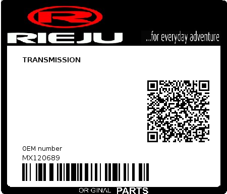 Product image: Rieju - MX120689 - TRANSMISSION  0