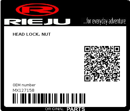 Product image: Rieju - MX127158 - HEAD LOCK. NUT  0