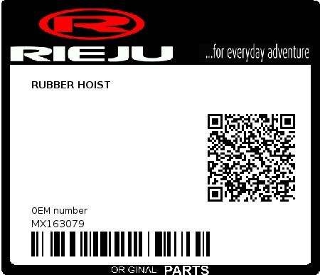 Product image: Rieju - MX163079 - RUBBER HOIST  0