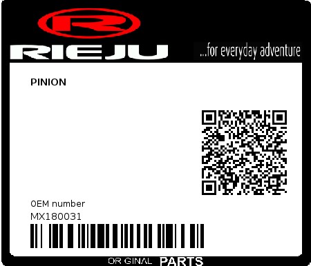 Product image: Rieju - MX180031 - PINION  0
