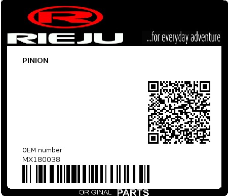 Product image: Rieju - MX180038 - PINION  0