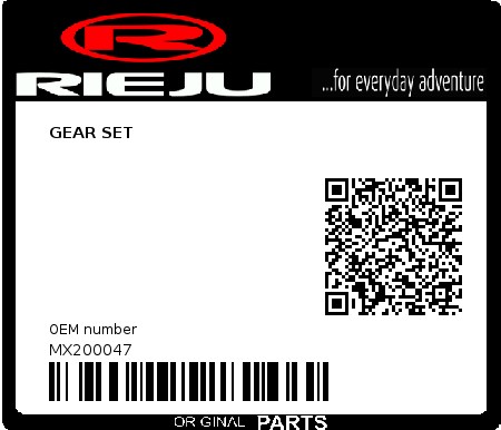 Product image: Rieju - MX200047 - GEAR SET  0