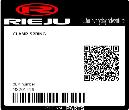 Product image: Rieju - MX201216 - CLAMP SPRING   0