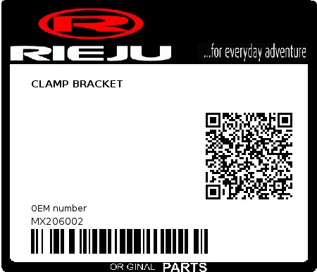 Product image: Rieju - MX206002 - CLAMP BRACKET  0