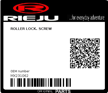 Product image: Rieju - MX231062 - ROLLER LOCK. SCREW  0