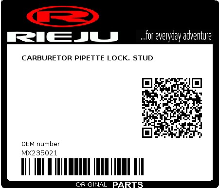 Product image: Rieju - MX235021 - CARBURETOR PIPETTE LOCK. STUD  0