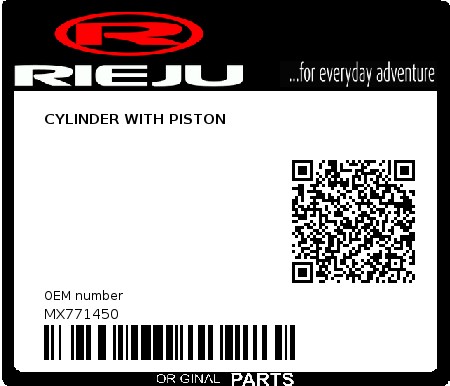 Product image: Rieju - MX771450 - CYLINDER WITH PISTON  0