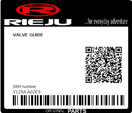 Product image: Rieju - Y125A.A02E3 - VALVE GUIDE  0