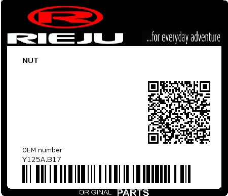 Product image: Rieju - Y125A.B17 - NUT  0