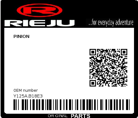 Product image: Rieju - Y125A.B18E3 - PINION  0